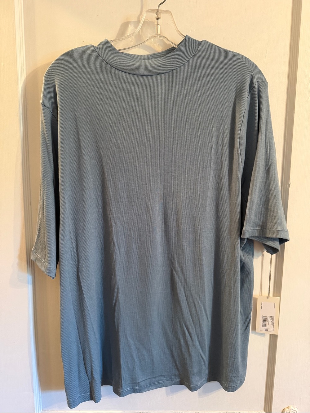 a new day Women's Short Sleeve Top in Light Blue Plus 2X NWT